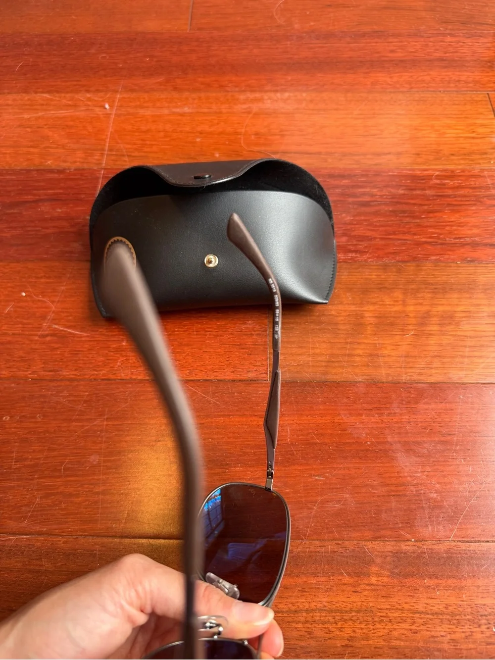 Ray-Ban 3519 Aviator Sunglasses - Brown Lenses, Black Case - Picture 2 of 8